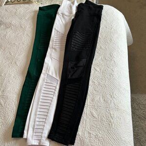 ALO Yoga Moto Legging Bundle | XS | Black • White • Forest Green